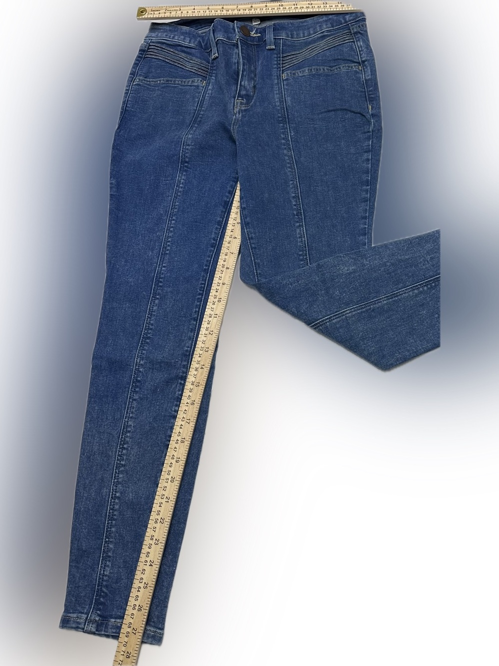 Lane Bryant Blue Skinny Jeans with Center Seams - Picture 3 of 6